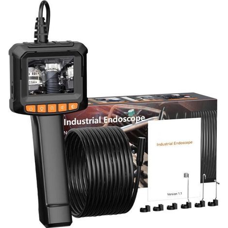 Endoskopkamera, 1080p-HD-Endoskop, wasserdicht nach IP67, 2,4-Zoll-Rohrinspektionskamera, 5 Meter langes, halbstarres Kabel, 8 einstellbare LED-Leuchten (1/5)