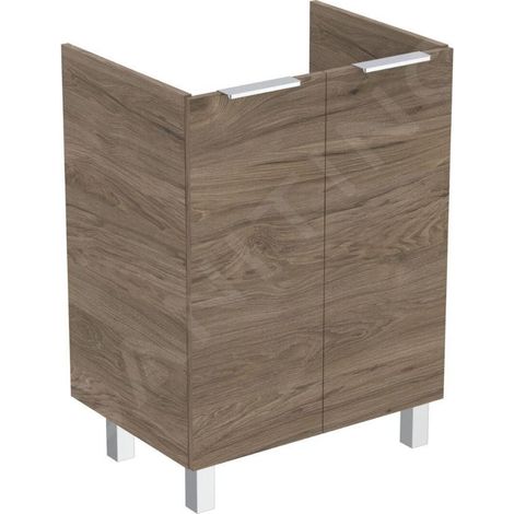 Ideal Standard Eurovit - Meuble lavabo, 84x60x44 cm, 2 porte, charnières G/D, noyer R0258Y9 (1/3)