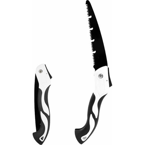 Scie à main Scie à élaguer Scie pliante portable durable avec poignées ergonomiques à dents dures pour plantes de jardin Fruits Arbre de Noël, 7 pouces (1/5)