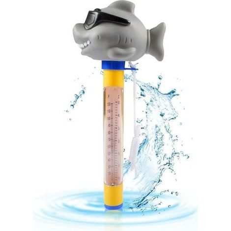 Thermomètre de piscine, Requin Thermomètre de piscine flottant, Thermomètre de piscine flottant avec cordon (1/5)