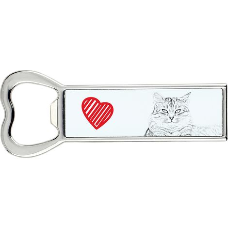 Apribottiglie Siberiano con gatto, apri-frigo personalizzato, regalo unico per uomo di Art-Dog (1/5)