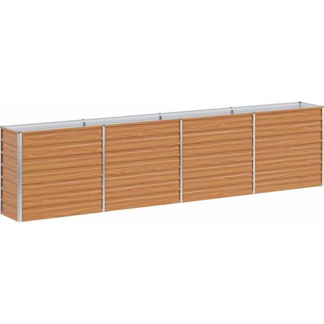 Garden Raised Bed Light Brown 320 x 40 x 77 cm Galvanised Steel vidaXL