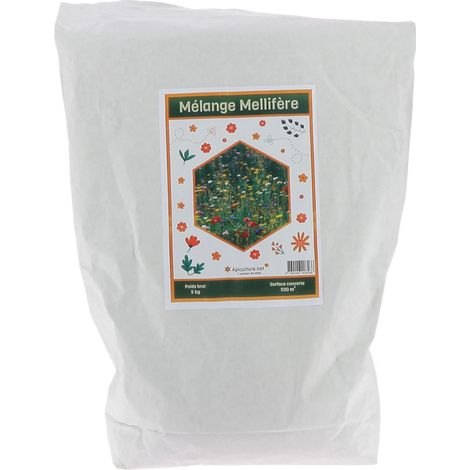 Mélange mellifère 5kg – Riche en pollen et nectar – Pour 500 à 1000 m² – 6 variétés florales adaptées aux abeilles – Apiculture.Net (1/3)