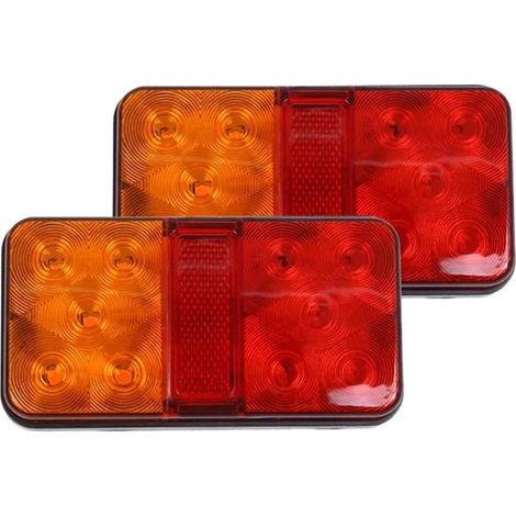 Set di luci posteriori - Indicatore di stop - Migliora la sicurezza stradale - Design a LED impermeabile - 2 pezzi 12V - Monocolore (1/5)