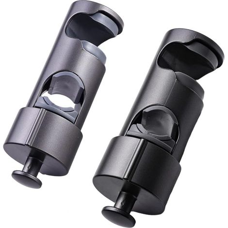 2 pinces de fixation pour douche, pour la rénovation de salle de bain, pour tuyaux de 16 à 27 mm, support de barre de douche réglable à 120 degrés, montage antidérapant en ABS avec joint (B) (1/5)