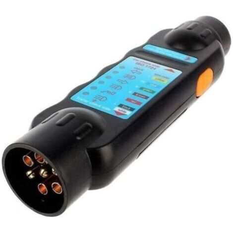 Outil de testeur de remorque à 7 Broches, 7pin 12V Remorquage de la Bande de remorque de la Prise de Courant Testeur de Connexion Testeur de Diagnostic Noir (1/3)