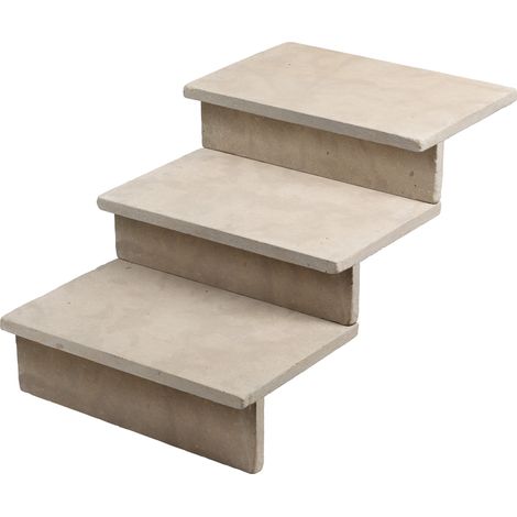 Dessus de marche Pierre de l'Atlas Beige 60x40x3 cm Bord Droit (à l'unité) - RO'MA NATURE (1/2)