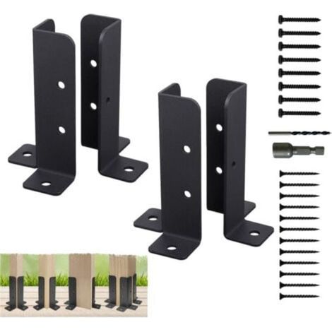 Supports de poteaux de terrasse réglables, Ensemble de 4 supports de base de poteau, Supp (1/4)