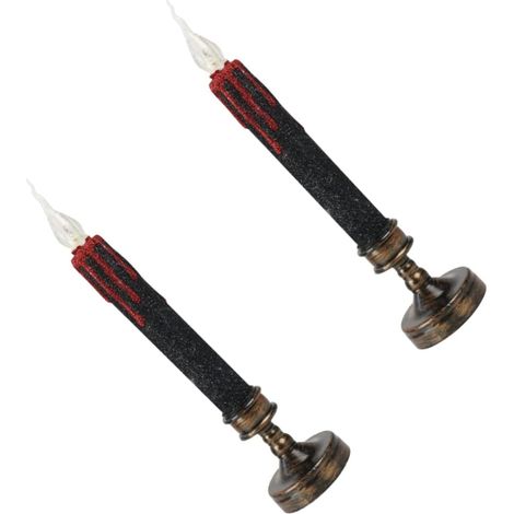 2pièces Bougies LED Décoratives Halloween Forme De Bougie Éclairage Festif (1/5)