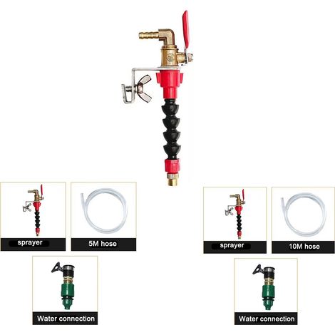 Brouillard Eau Pulvérisateur Anti-Poussière avec Tuyau 10m et Pompe pour Découpeuse Marbre Brique Carrelage Meuleuse, Métal Plastique Multicolor 14x6cm (1/5)