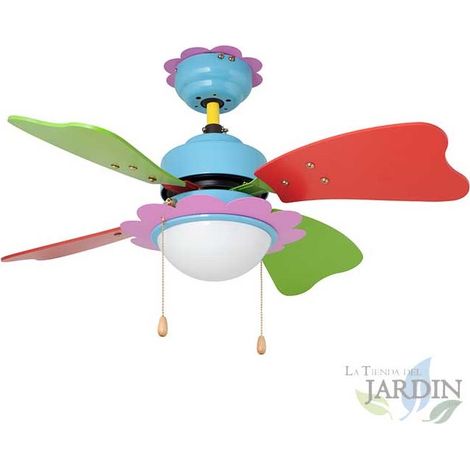 Ventilatore da soffitto Orbegozo  Luce LED  3 velocità  Pale colorate  Design moderno e funzionale