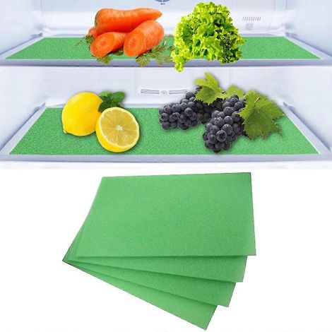 Lot de 4 filtres absorbants pour tiroir de réfrigérateur, protection anti-moisissures pour fruits et légumes, prolonge la durée de vie du congélateur, tapis de table (1/4)