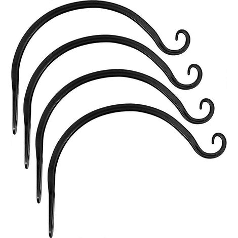 Support de suspension pour plantes, crochet incurvé, pour intérieur et extérieur, idéal pour paniers de fleurs, mangeoires à oiseaux, carillons, lanternes, tapis de yoga et plus encore, 20 cm, lot de (1/5)