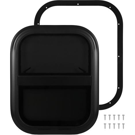 Fenêtre coulissante verticale RV, aluminium noir anti-UV, moustiquaire amovible, angle arrondi, camping-car, épaisseur paroi 48-53 mm (1/5)