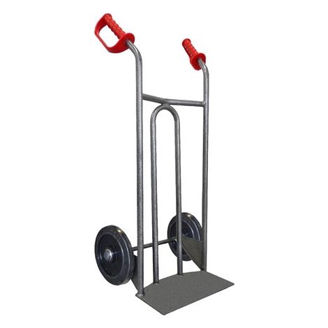Diable acier Stockman DVPO-RSN tablier incurvé poignée ouverte 250kg roues caoutchouc noir