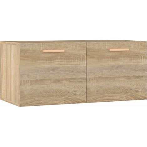 Mobile Parete Mensola da Parete Rovere Sonoma 80x35x36,5cm Legno Multistrato (1/5)