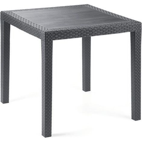 Tavolo in rattan King antracite 79x79x72h cm