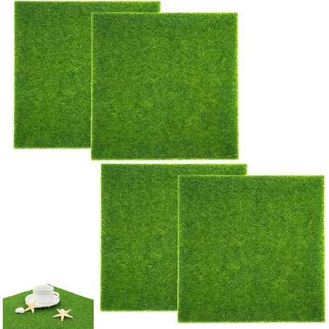 4 pièces de Gazon Artificiel, Gazon en Rouleau 15 x 15 cm, Simulation de Gazon Artificiel, Gazon pour Jardin Miniature, pour Ornements Miniatures, Jardin, Maison de poupées (1/5)