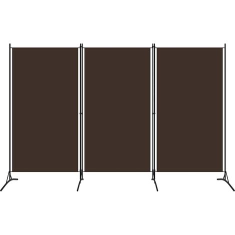 3-Panel Room Divider Brown 260x180 cm vidaXL