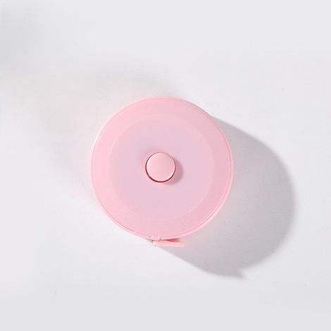 Mètre ruban (lot de 2), 150 cm, rétractable, rose, pour mesurer la longueur, le tour de poitrine et le tour de taille. (1/5)