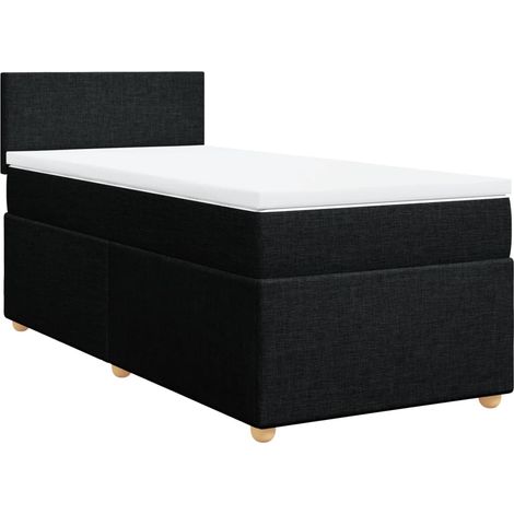 Maison Exclusive - Giroletto a Molle con Materasso Nero 100x200 cm in Tessuto
