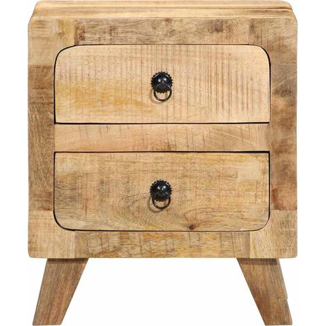 Maison Exclusive - Comodini 2pz 40x32x46 cm in Legno Massello di Mango Grezzo (1/5)