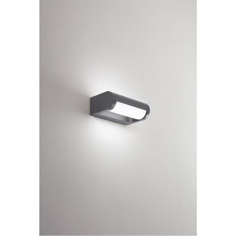 Applique Led En Aluminium Thermolaqué Anthracite Mat 12W 3000K, Design Moderne Pour Éclairage Extérieur Avec Diffuseur Orientable Par Perenz.
