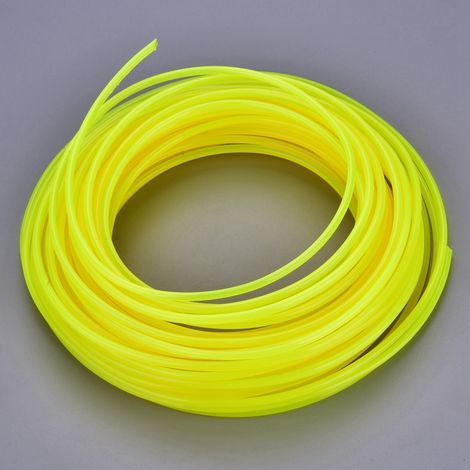 Fil de Coupe Rond pour Tondeuse Débroussailleuse Coupe-Bordures Jaune 3,0mm x 15m (1/5)