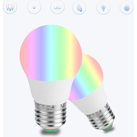 Ampoule LED E27 3W RGB 16 couleurs avec télécommande pour couloir, sous-sol ou bar, AC85-265V (1/5)
