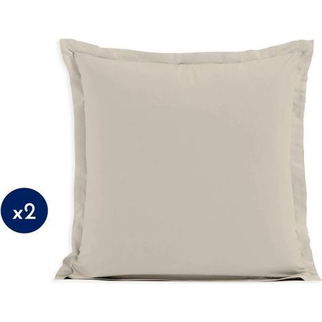 Set di 2 federe - LOVELY HOME - 63 x 63 cm - Beige chiaro