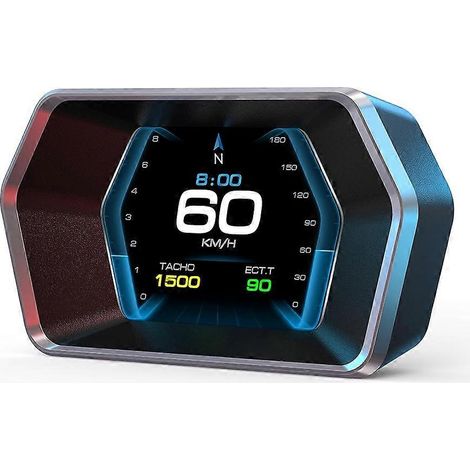 Affichage tête haute pour voiture, indicateur OBD2 intelligent pour voiture, compteur de vitesse GPS avec affichage de la vitesse du véhicule, du régime moteur et de la consommation de carburant. (1/5)