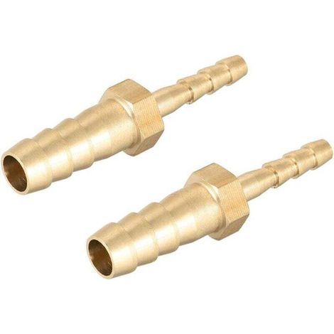 Raccord cannelé en laiton pour tuyau, réducteur cannelé droit, adaptateur de coupleur, 8 mm x 4 mm (2 pièces) (1/3)