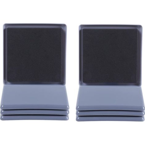 Lot de 8 patins de meubles carrés pour moquette, 9 cm, patins de protection pour tapis de déménagement de meubles, réutilisables pour appareils lourds, bleu clair (1/5)