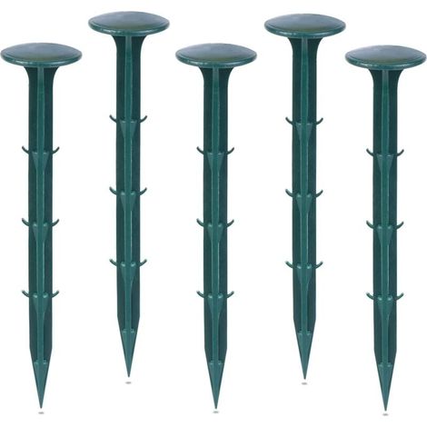 Piquets De Fixation Jardin - Polypropylène Résistant UV Et Gel - Pour Toiles Anti-Mauvaises Herbes Tentes Films Paysagers - 100 Pièces Vert