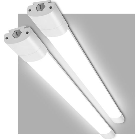 Oraymin Lot de 2 Réglette LED 150cm IP65 Étanche Plafonnier 45W 4950LM Haute Luminosité Tube LED Extra Plat pour Grand Garage, Atelier et Entrepôt Blanc Neutre 4000K Installation Facile DIY (1/5)