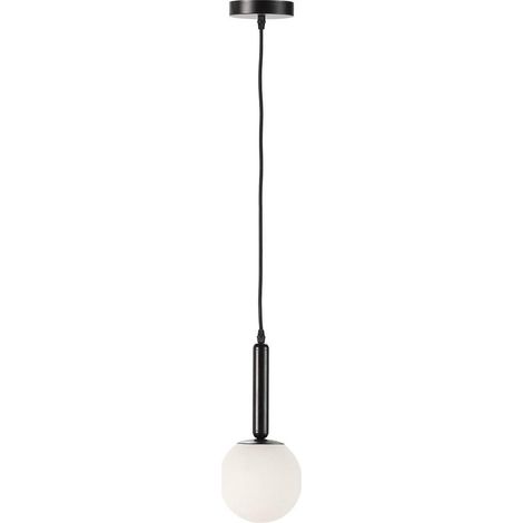 Suspension noire en métal et albâtre - Noir mat (1/5)