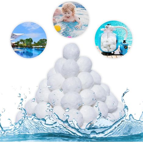 Billes Filtrantes Piscine - 1.54 Lbs Écologiques - Pour Filtres à Sable - Légères Réutilisables - Remplacent 50 lbs Sable (1/5)