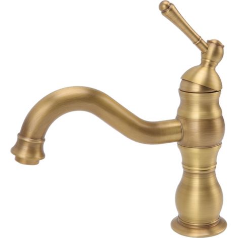 Robinet d'évier en cuivre style industriel rétro rétro, mitigeur eau chaude/froide à poignée unique pour salle de bain, cuisine, hôtel
