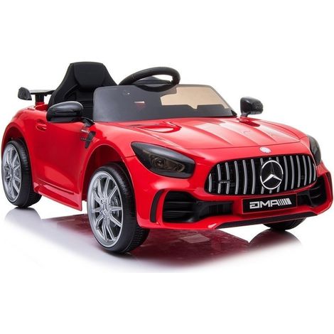 Mercedes GTR batteriebetriebenes Auto für Kinder mit LED-Beleuchtung, MP3-Player, Rot