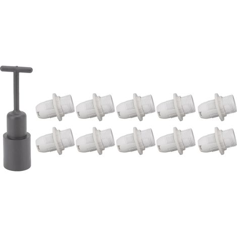 Lot de 10 douilles E14 en ABS avec manchon, résistantes aux hautes températures, pour une utilisation domestique (blanc). (1/5)