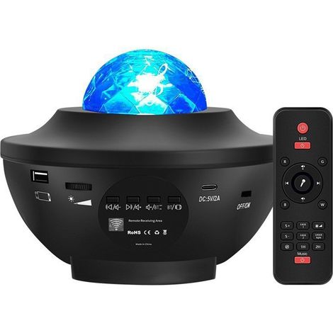 Projecteur de ciel étoilé avec haut-parleur Bluetooth, capable de projection dynamique - créant une belle ambiance dans la chambre.