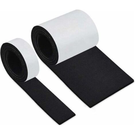 Patin Feutre Feutrine Autocollante pour Meuble, Patins Chaises Antiderapant Feutre 2 Rouleaux(10010+1002)Découpe Libre de Toute Taille Feutrine Adhesive Noire Protection Pied de Table Chaise- (1/5)