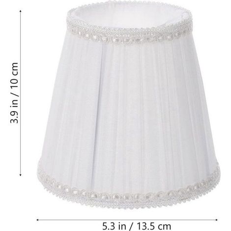 Abat-jour plissé tubulaire blanc - Pour lampe de table ou pied - Dimensions 13,5 x 10 cm (1/4)