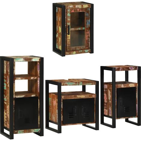 Maison Exclusive - Badezimmermöbel-Set mit Regal 4 pcs Mehrfarbig