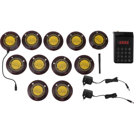 Système de Pagers pour Restaurant avec 10 Pagers et Émetteur à Clavier - Idéal Food Truck et Café - Prise UE 100-240V (1/5)