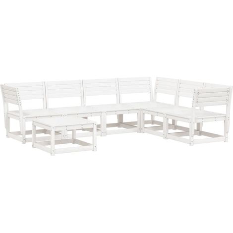 Maison Exclusive - Set Salotto da Giardino 7 pz Bianco in Legno Massello di Pino