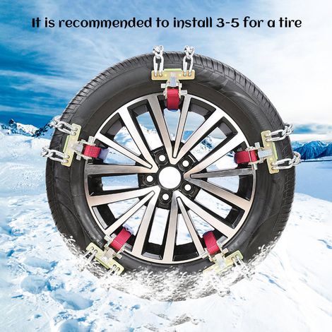 Lot de 2 chaînes à neige antidérapantes pour pneus de voiture, SUV et camions (1/5)