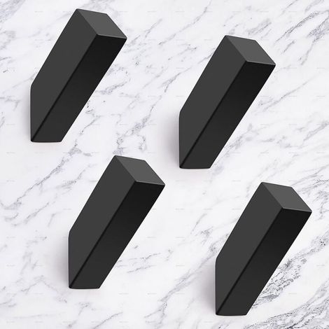 Schwarze Handtuchhaken, mattschwarzer Bademantelhaken, robuste Wandhaken aus Edelstahl SUS 304, 4er-Pack (1/4)