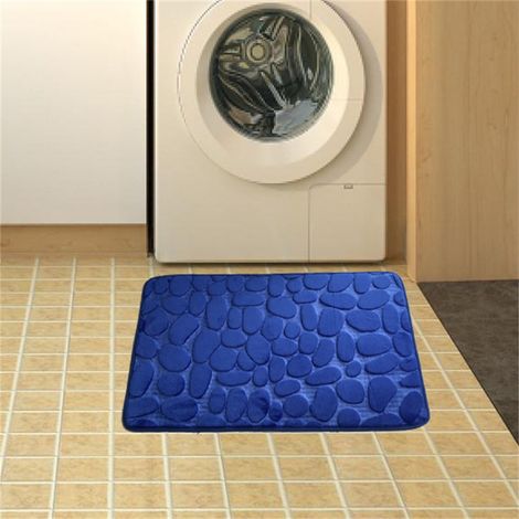 Tapis De Salle De Bain - Tapis Rectangulaire 76 X 50 Cm Et Tapis Toilette En Forme De U 50 X 40 Cm - Fibre Microfibre Épaisseur 2 Cm - Dos En Caoutchouc Anti-dérapant - Lot De 2 Pièces (1/2)