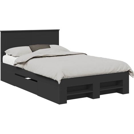 Estructura de cama Negro 120 x 200 cm Madera de ingeniería vidaXL (1/5)